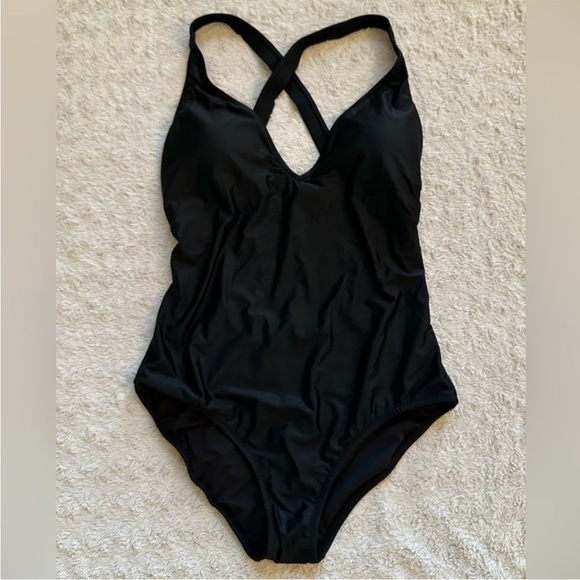 J. Crew High-Support Cross-Back One-Piece Swimsuit | Size 8 Long Torso - Picture 6 of 9